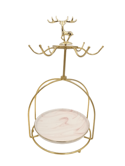 Round Ceramic Organiser with Designer Jewellery Hanger