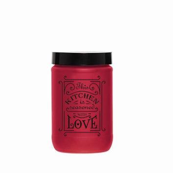 Decorated Storage Canister - Matte Red - 660ml - Home And Trends