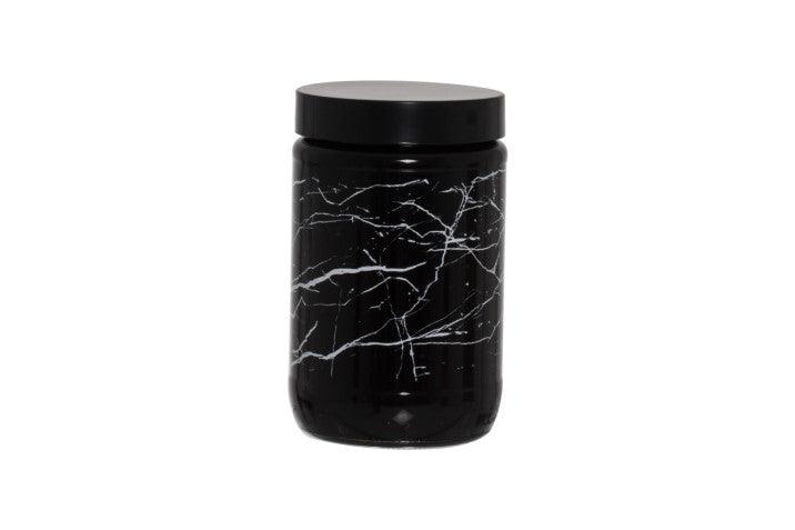 Canister - Medium - Black Marble - Home And Trends