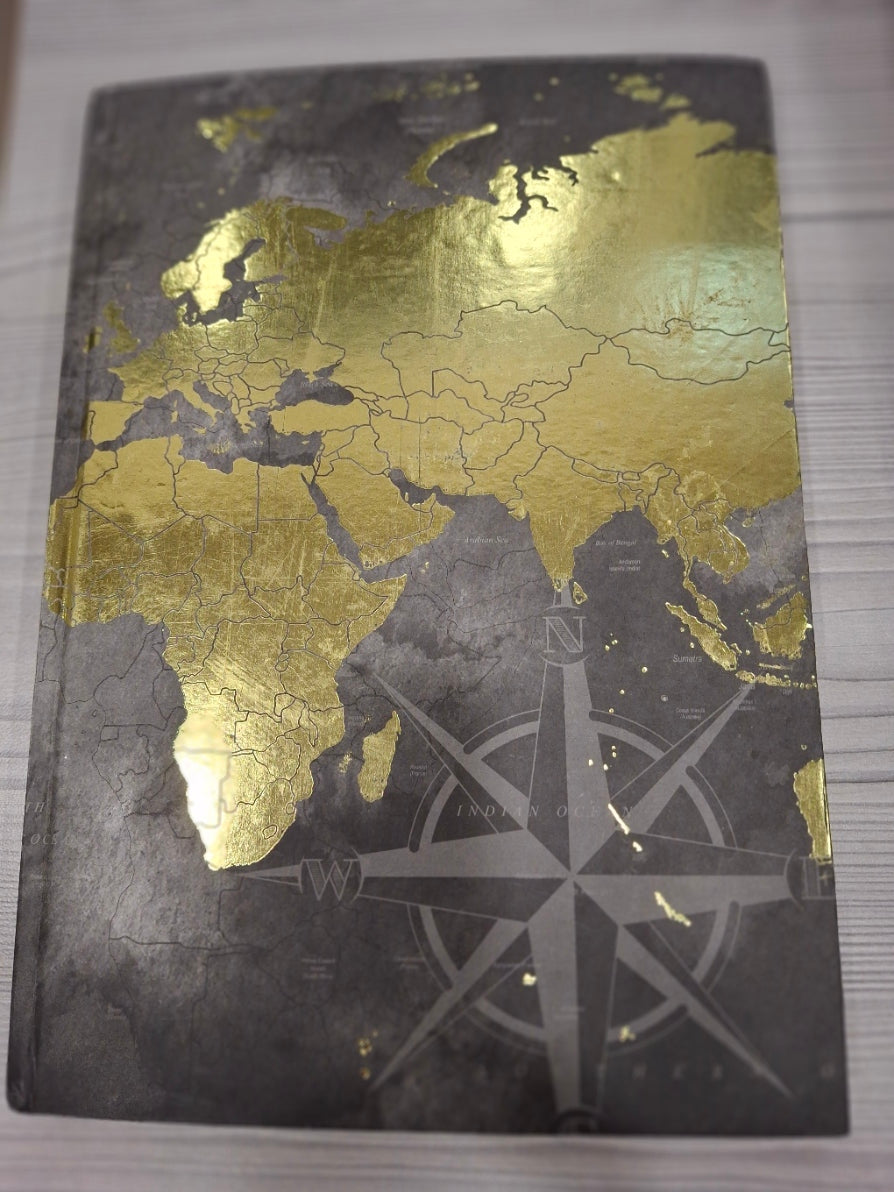 Notebook A4 Hardcover  world map design SET OF TWO