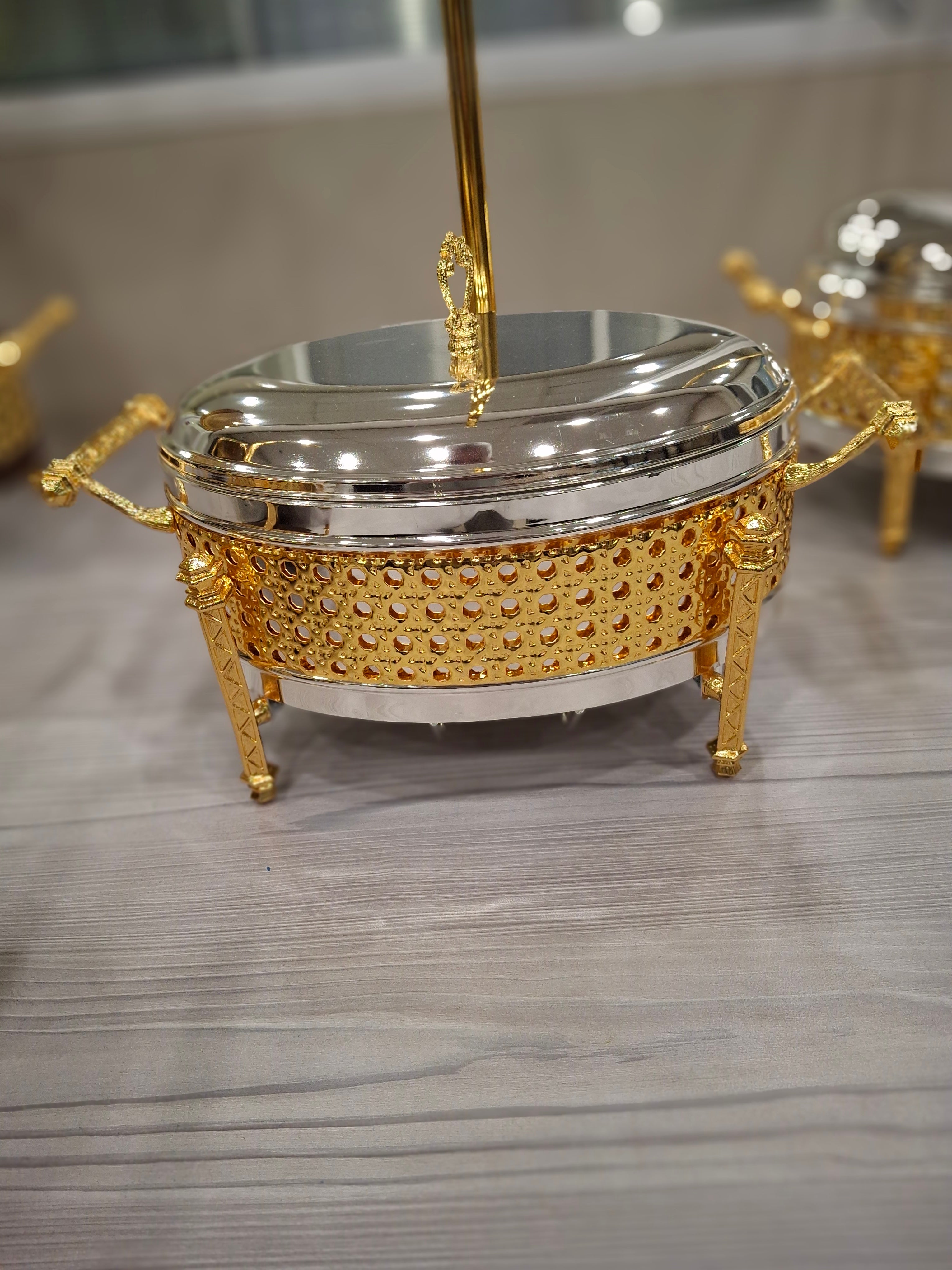 CHAFING DISHES DESIGNER COLLECTION W/FLOATING LID COFEE 2.2l SILVER/GOLD