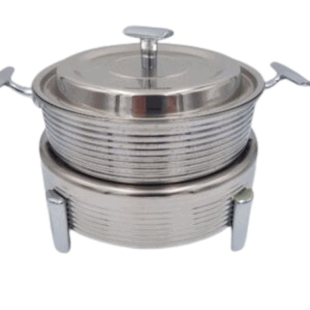14cm Silver Stock Pot with Double Burner Stand