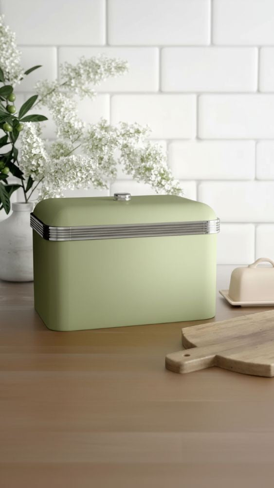 4pc Retro Deluxe Bread Bin & 3 Canister Set - Promo Deal.