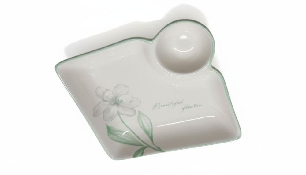 Plate with dip floral  9X9cm Square(229mm)