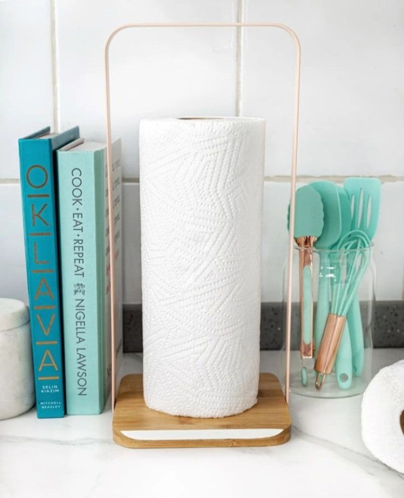 Kitchen Towel Holder with Bamboo Base