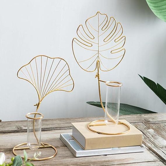Contemporary Golden Flower Stand