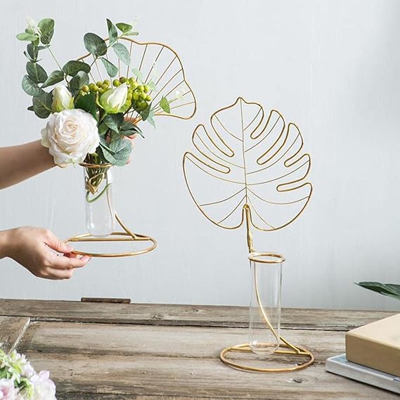Contemporary Golden Flower Stand