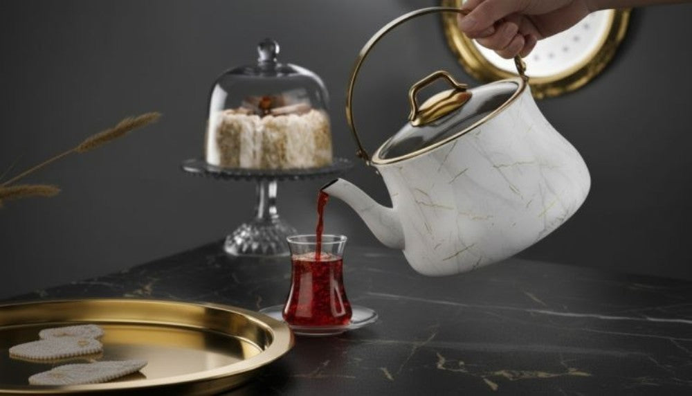 Luxury Marble 2.5L Tea/coffee kettle - WHITE