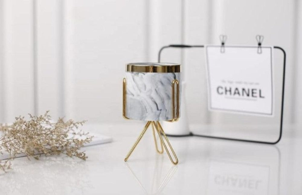 Marble Design Mini Decorative Pots on stands