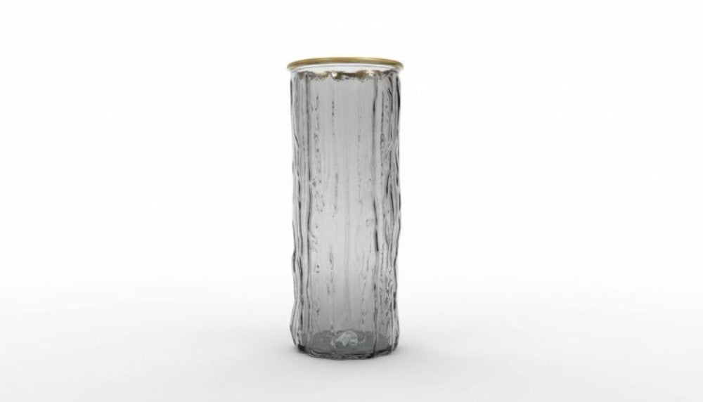 Vase bark design gold rim 26x10cm