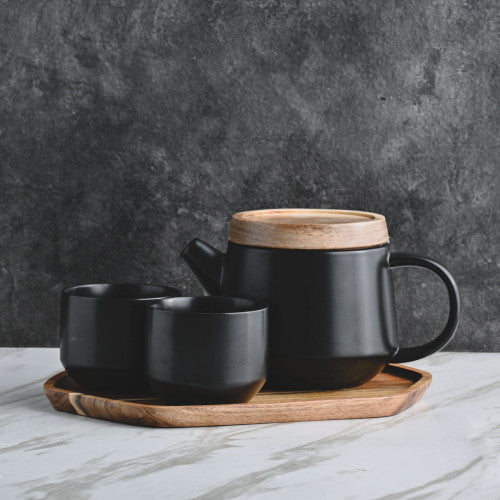 Nordic Style Tea Set with Wooden Tray