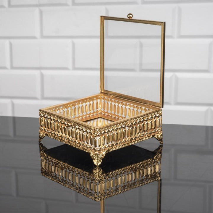 Square Golden Trinket Box