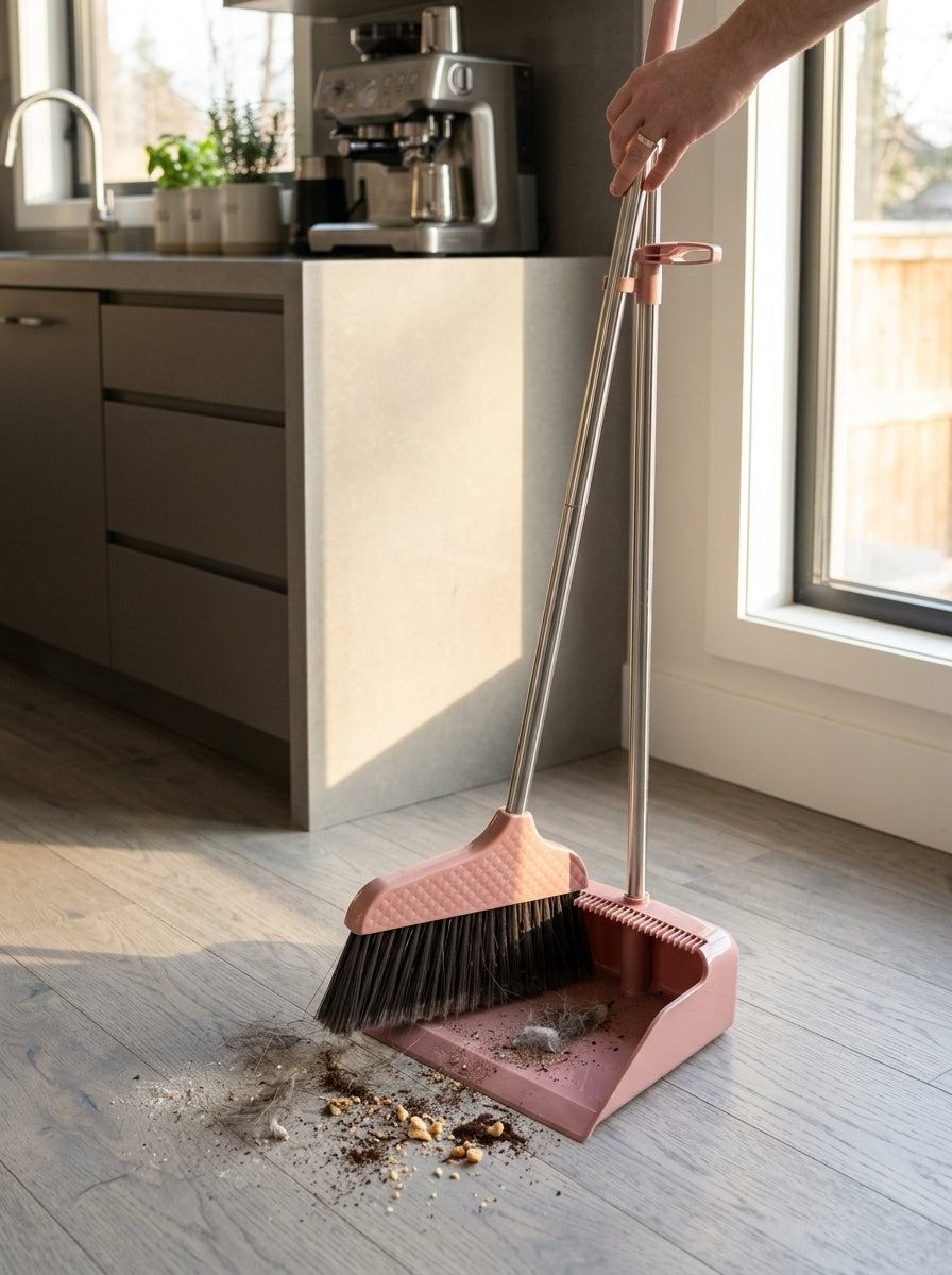 stylish broom & dust collector set
