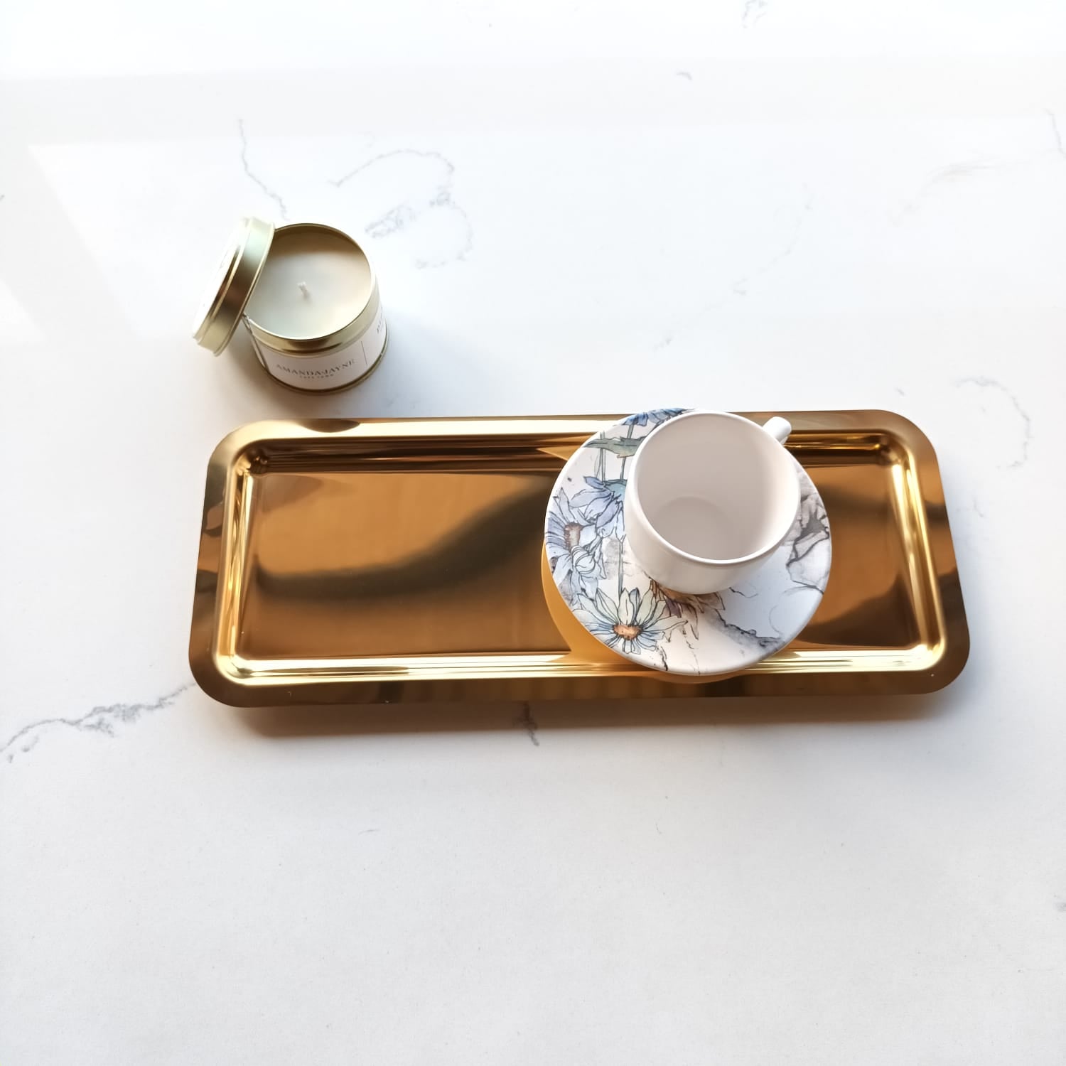 Rectangle Golden Tray