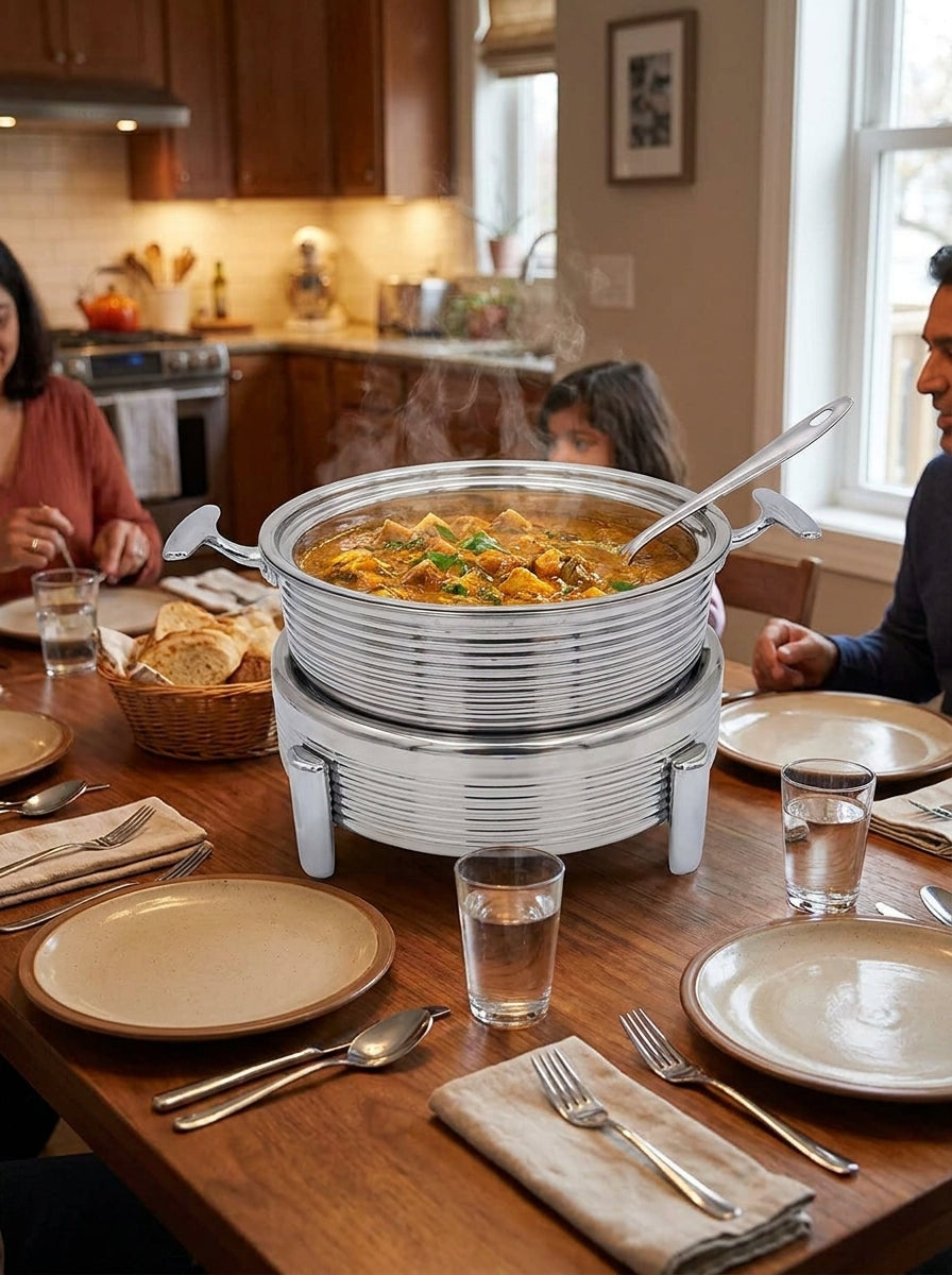 14cm Silver Stock Pot with Double Burner Stand