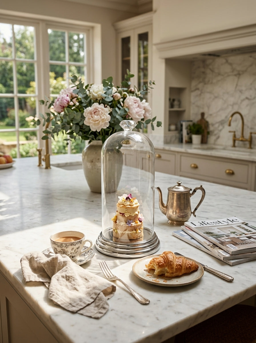 Glass dome cake stand (tall and narrow)