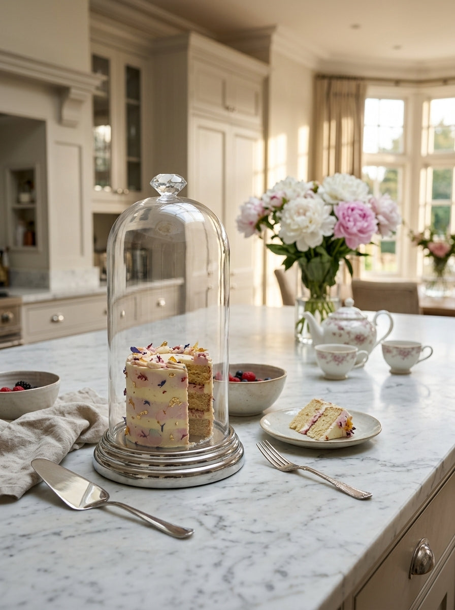 Glass dome cake stand (tall and narrow)