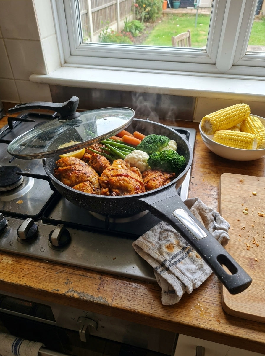 Aluminum Fry Pan - Brown