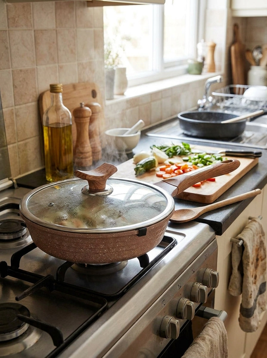 Aluminium Fry Pan - Pink