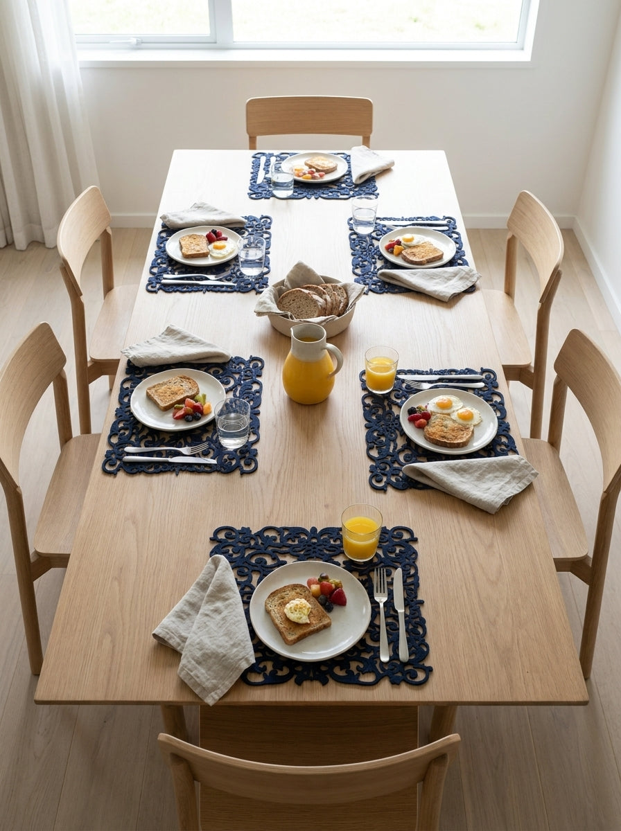 6pk Felt Navy Arabelle Placemats