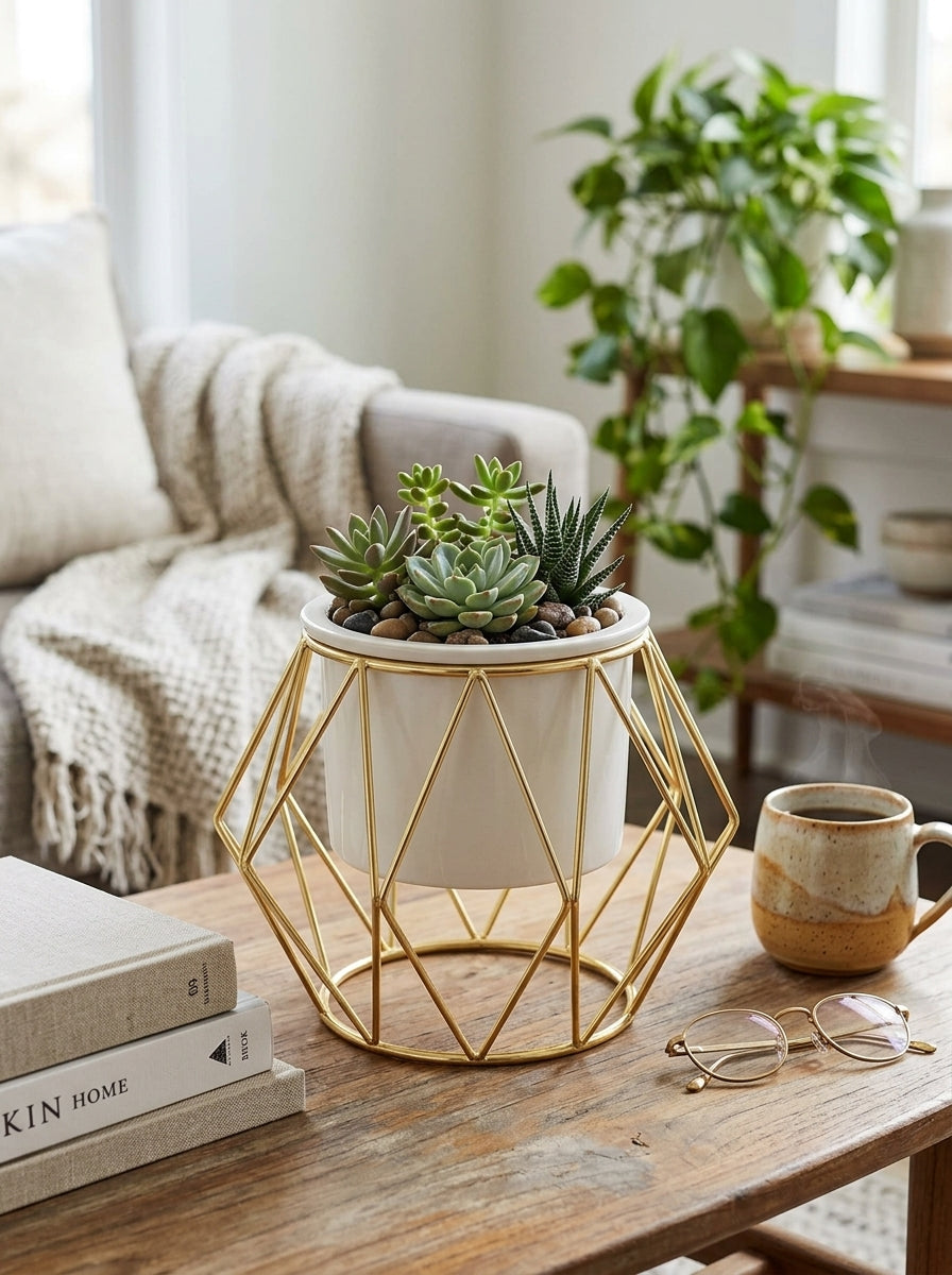 Geometric Glass Decor Pot