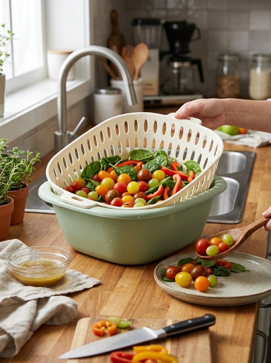 Basin & removable colander set
