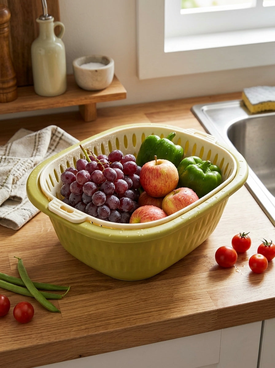 Basin & removable colander set