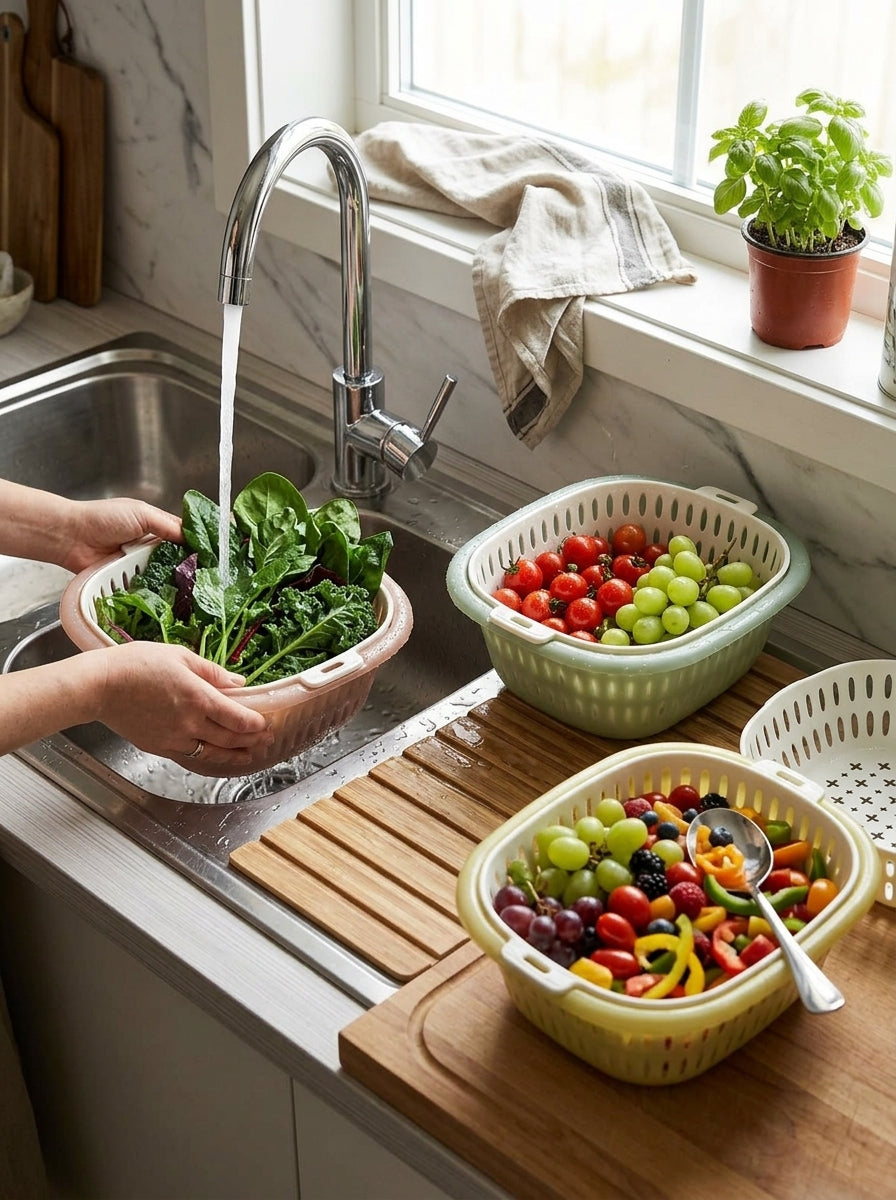 Basin & removable colander set