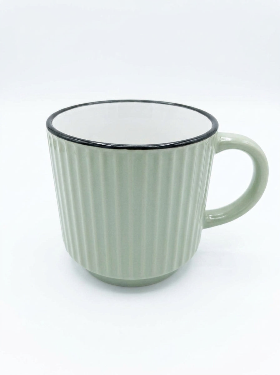 Striped ceramic mugs