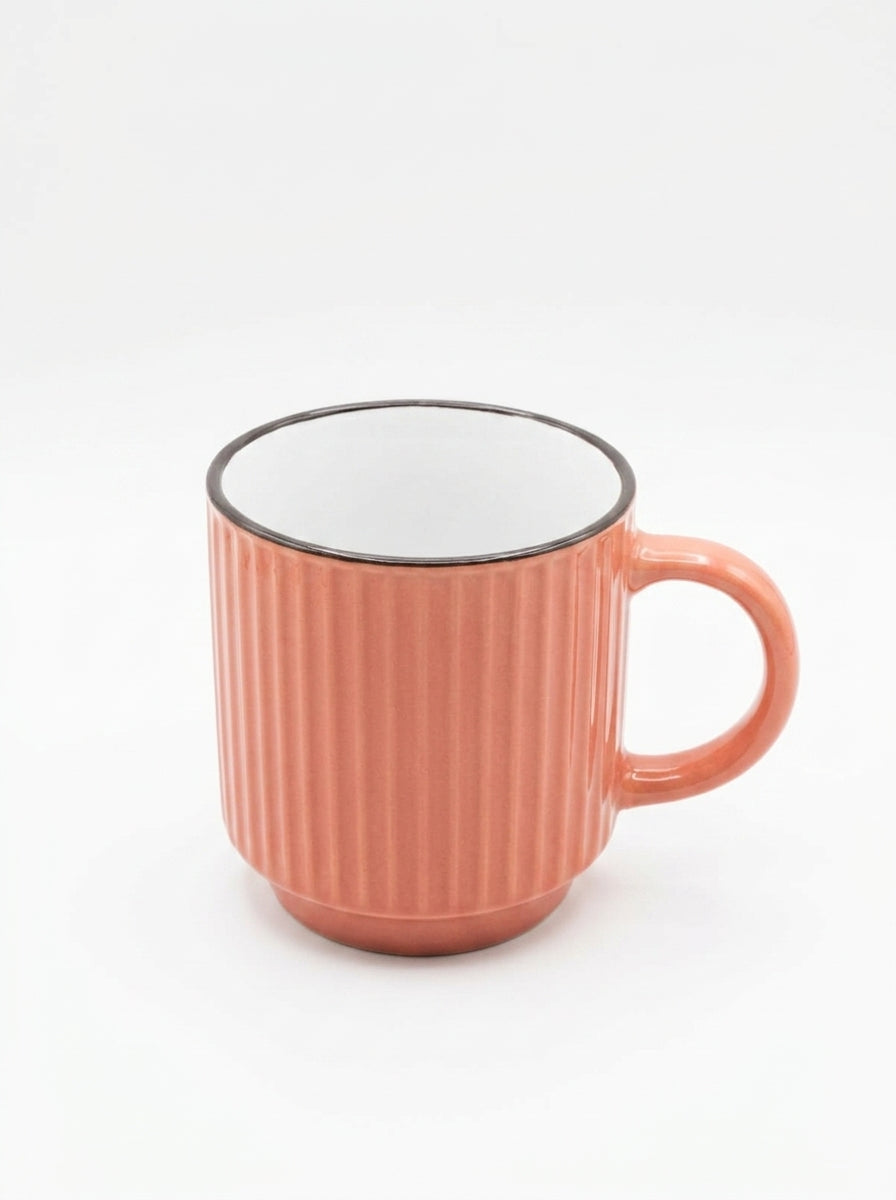 Striped ceramic mugs