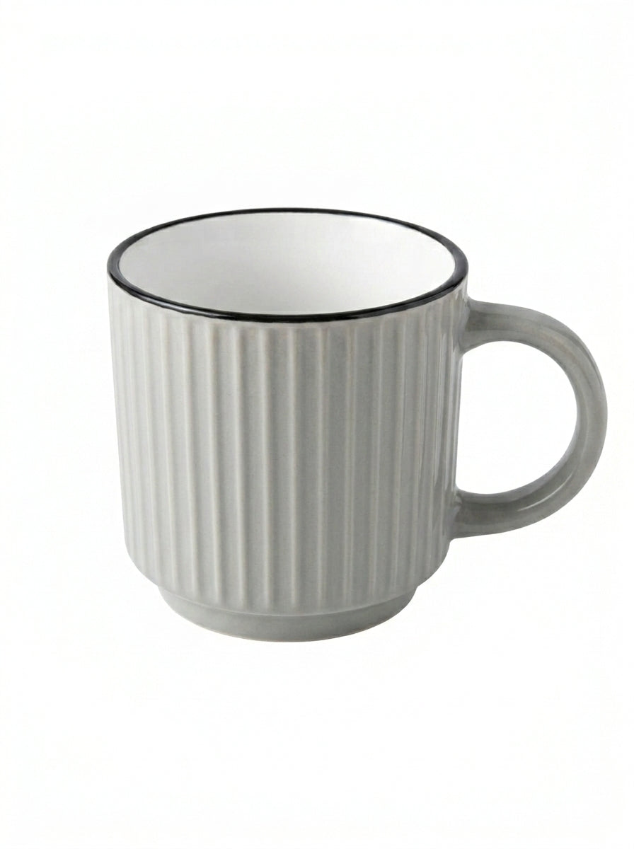 Striped ceramic mugs