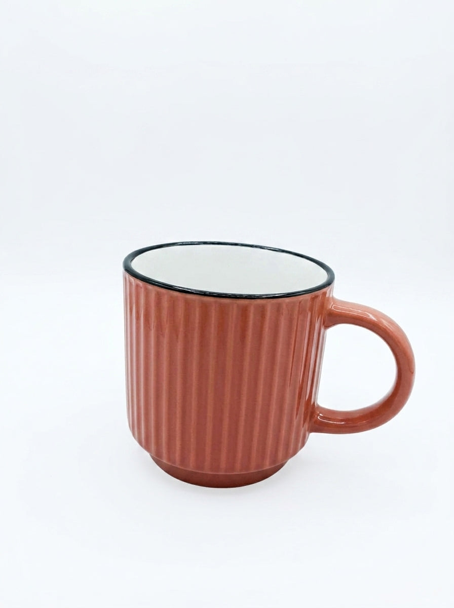 Striped ceramic mugs