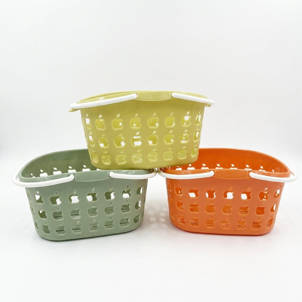 Small Multi-Purpose Storage Basket w/handle green/orag/oilve 24x16/x11.5cm