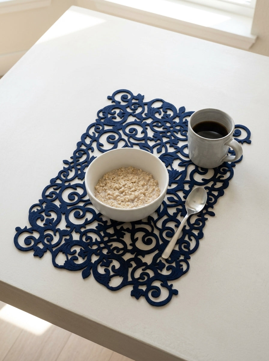 6pk Felt Navy Arabelle Placemats