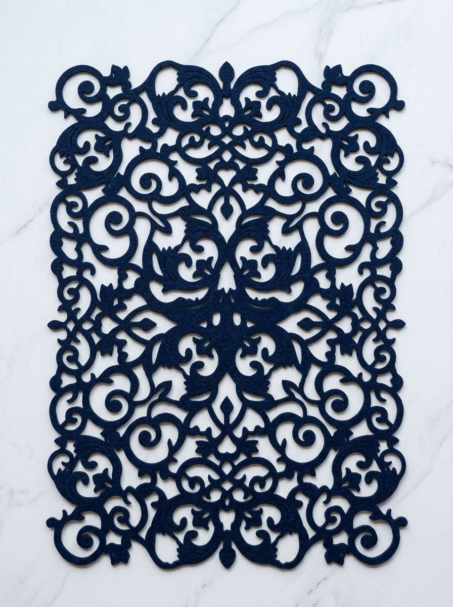 6pk Felt Navy Arabelle Placemats