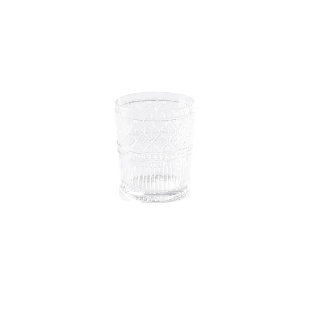 Hand Pressed Tumbler Clear Deco - Set of 4 - Home And Trends
