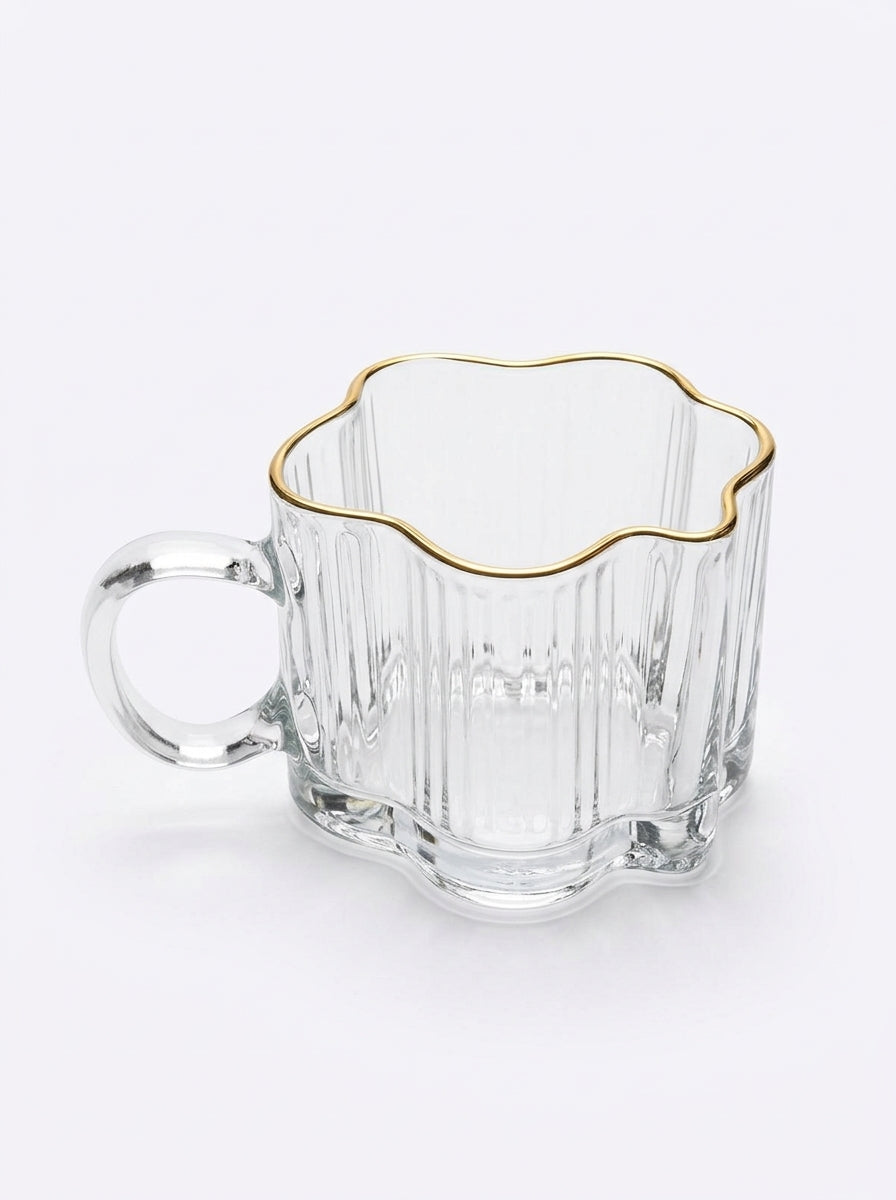 4 Pack Cloud Gold Rim Glass