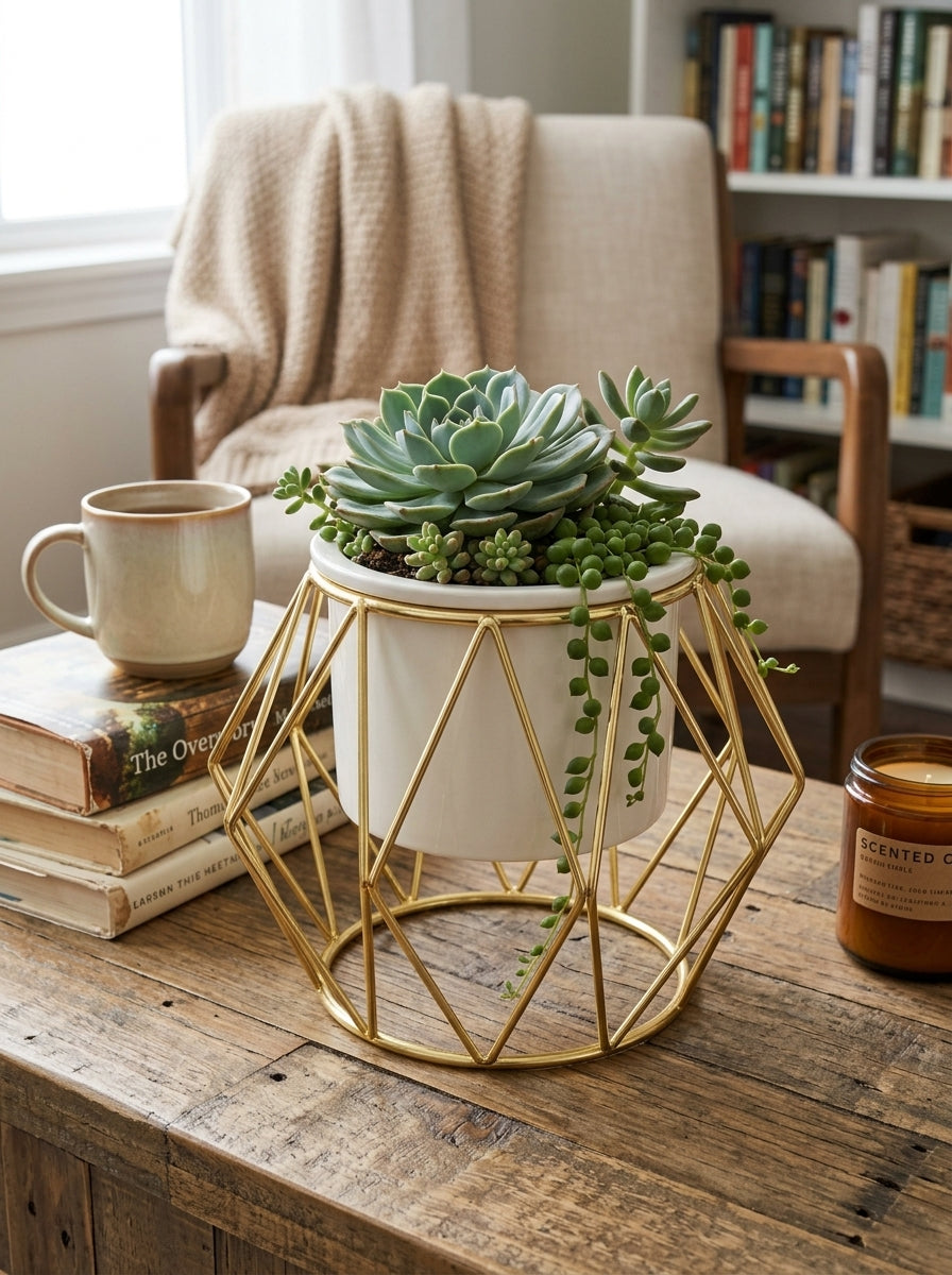 Geometric Glass Decor Pot