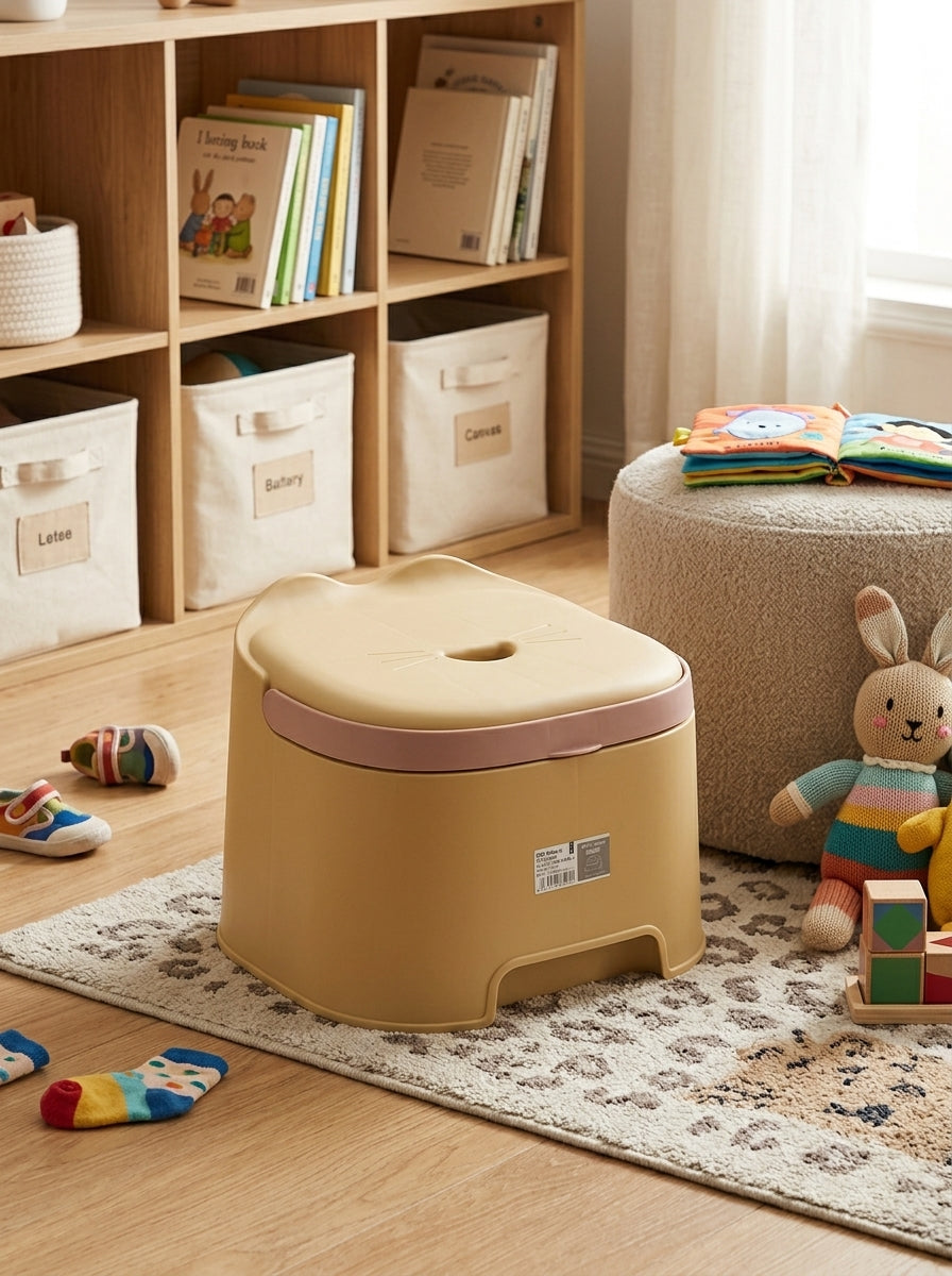 Toddler stool with cat design
