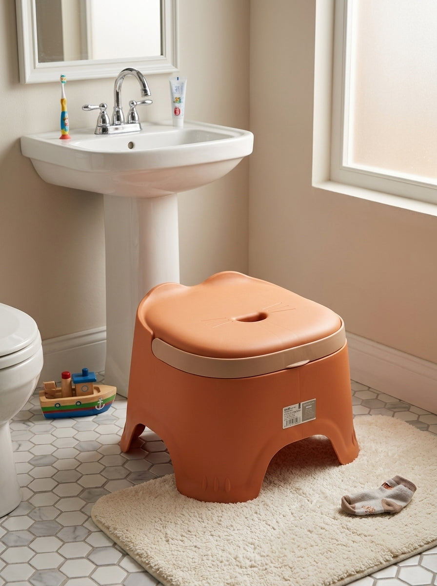 Toddler stool with cat design