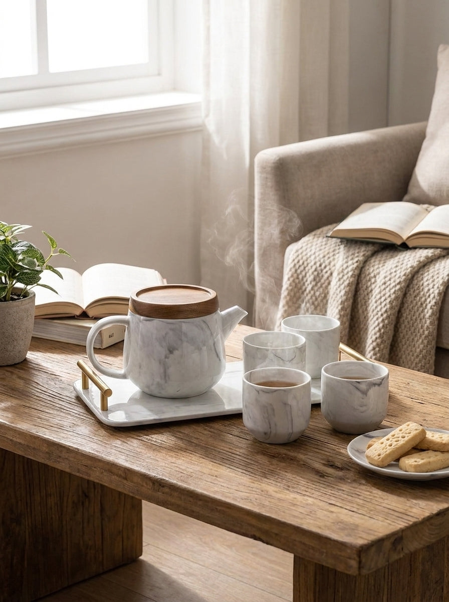Artisan Tea set with Tray - Japanese inspired