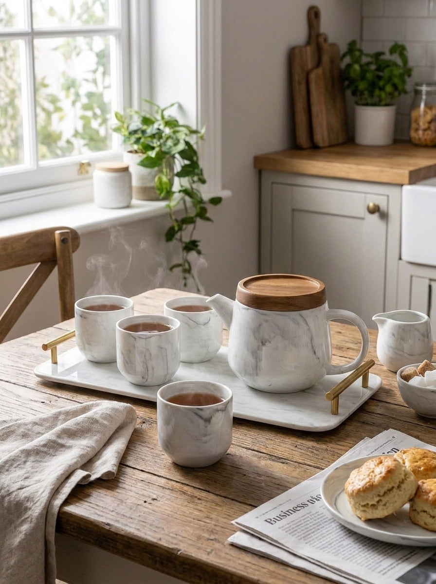 Artisan Tea set with Tray - Japanese inspired