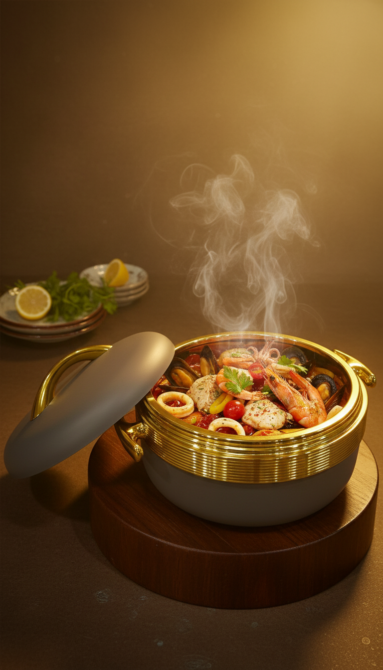 Food Warmer Flask Gold Band Marble effect design Set of Three -