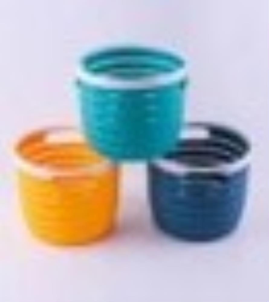 Round Rattan-Look Storage Basket 8x12.5cm