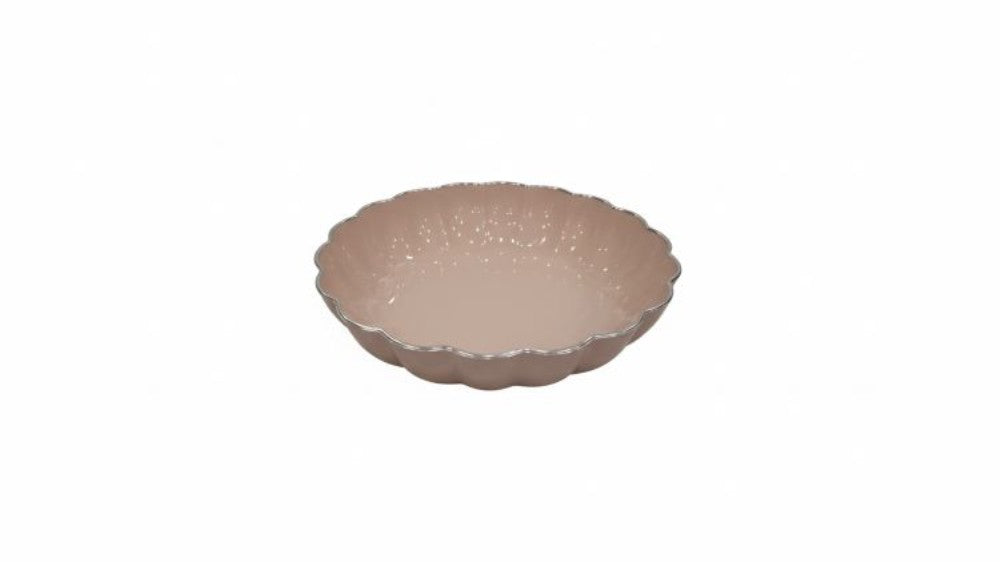 Flower shaped plate with silver edged (8x8x4cm)