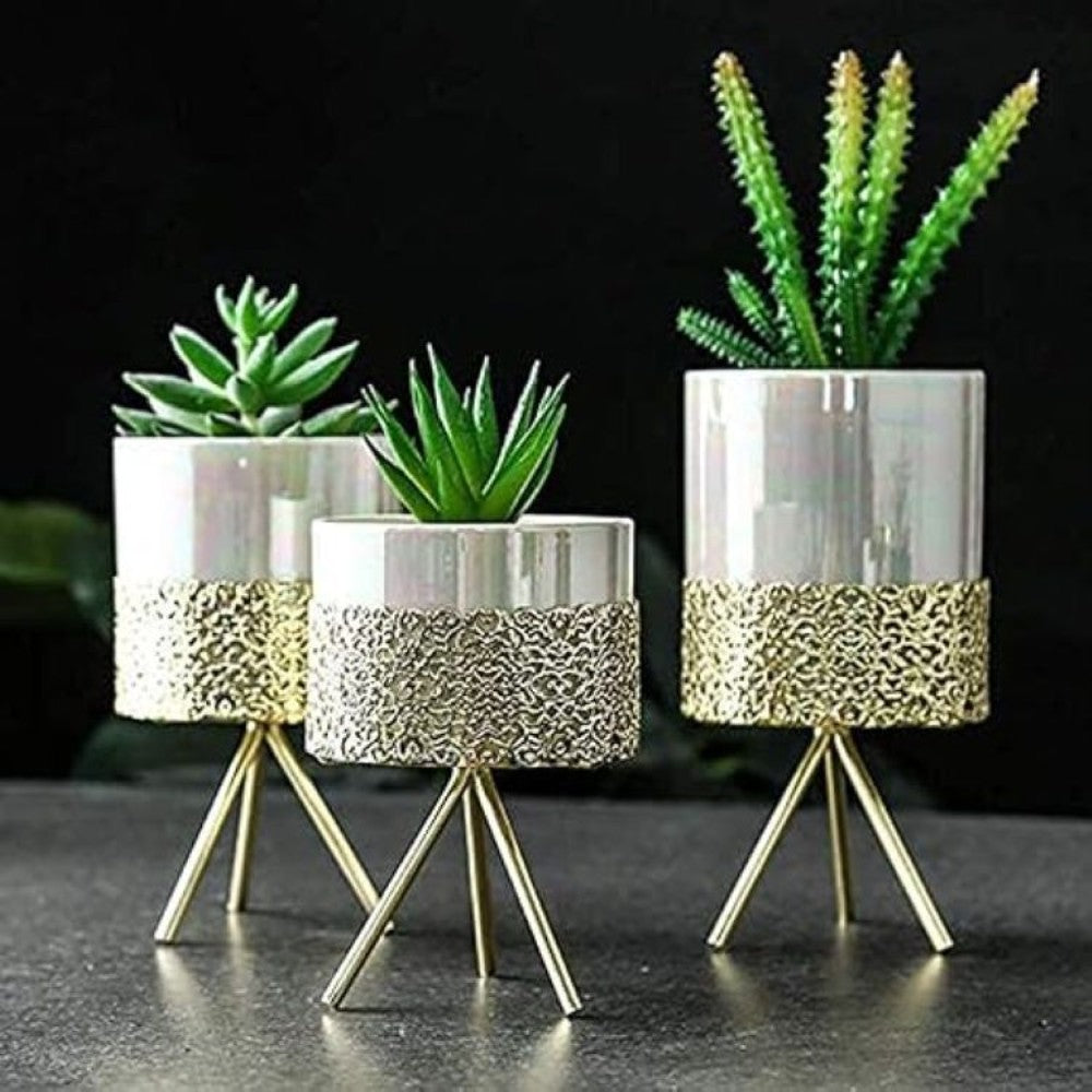 Artificial Plant in "Hello Summer" Glass Pot
