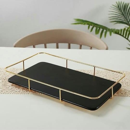 Ceramic Marble Design Rectangular Display Tray - Home And Trends