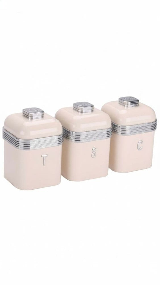 4pc Retro Deluxe Bread Bin & 3 Canister Set - Promo Deal.