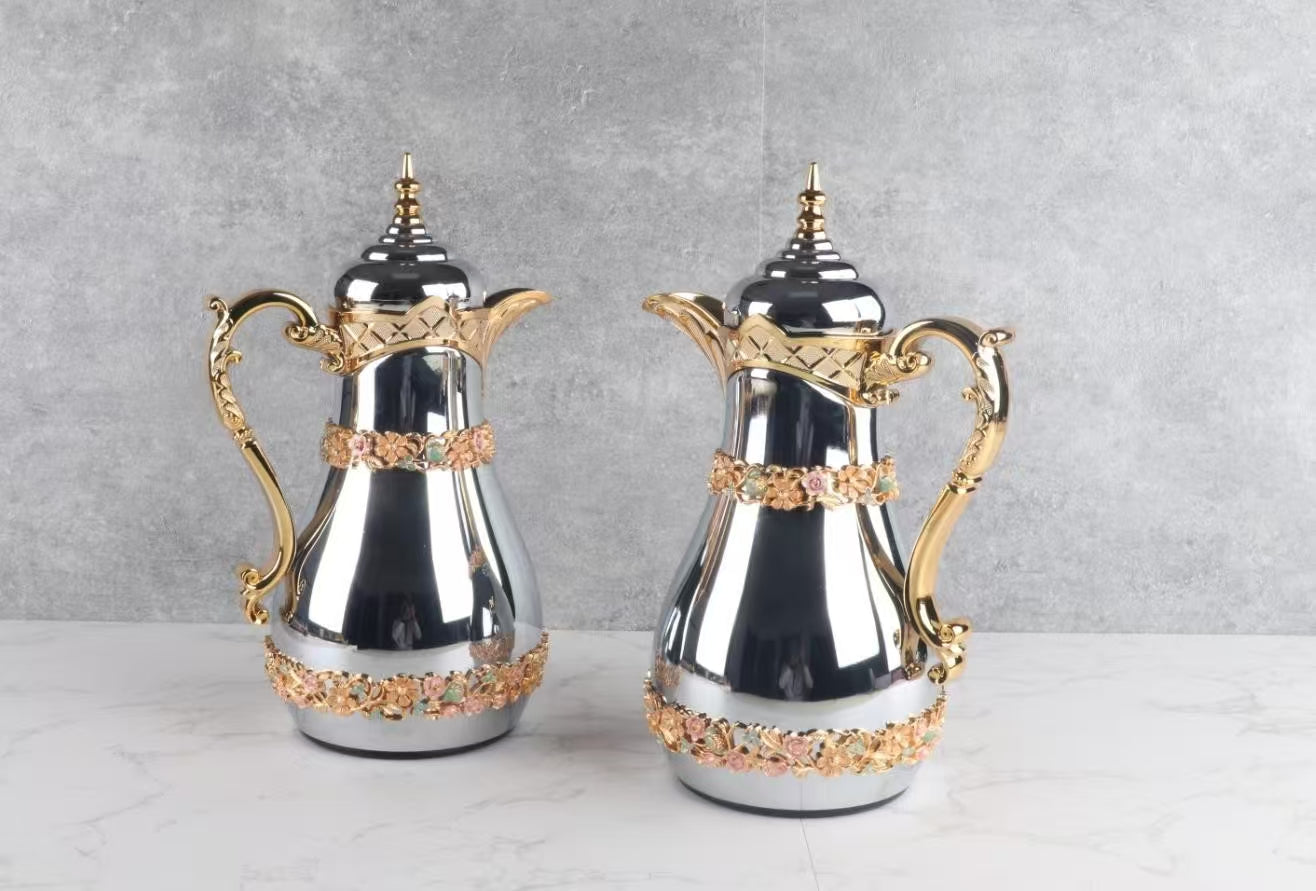 Flasks Arabian Inspired - Exclusive Ornate detailing Set Of Two 1l - Quality is unsurpassed