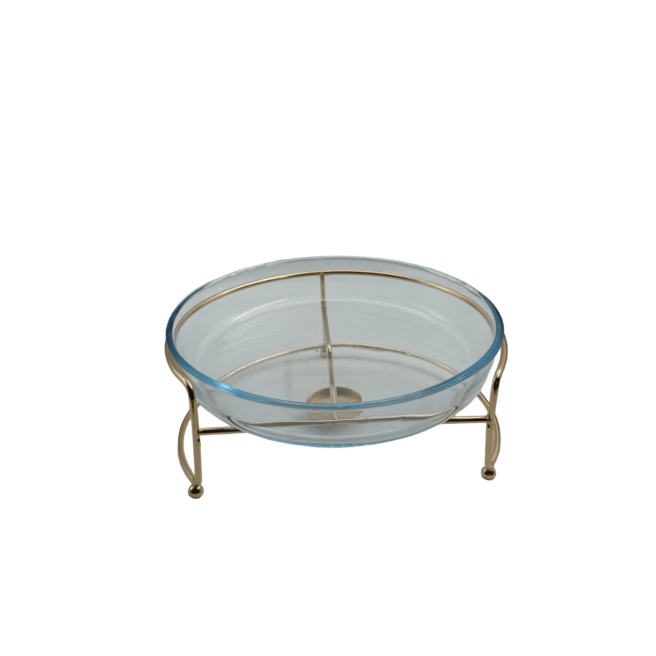 Glass Oven Dish with Gold Stand - Home And Trends